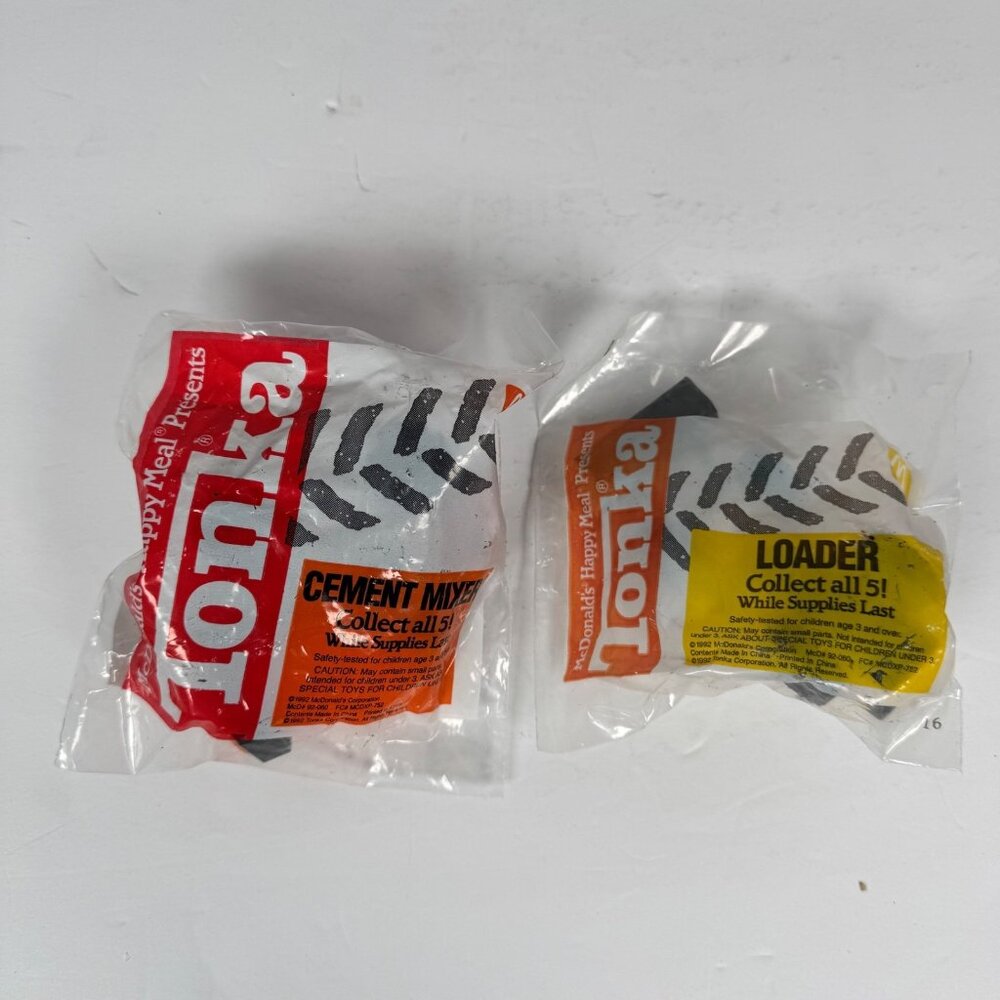 Tonka McDonald's Happy Meal Construction Vehicles 1992 Lot of 2 Cement Mixer Loa